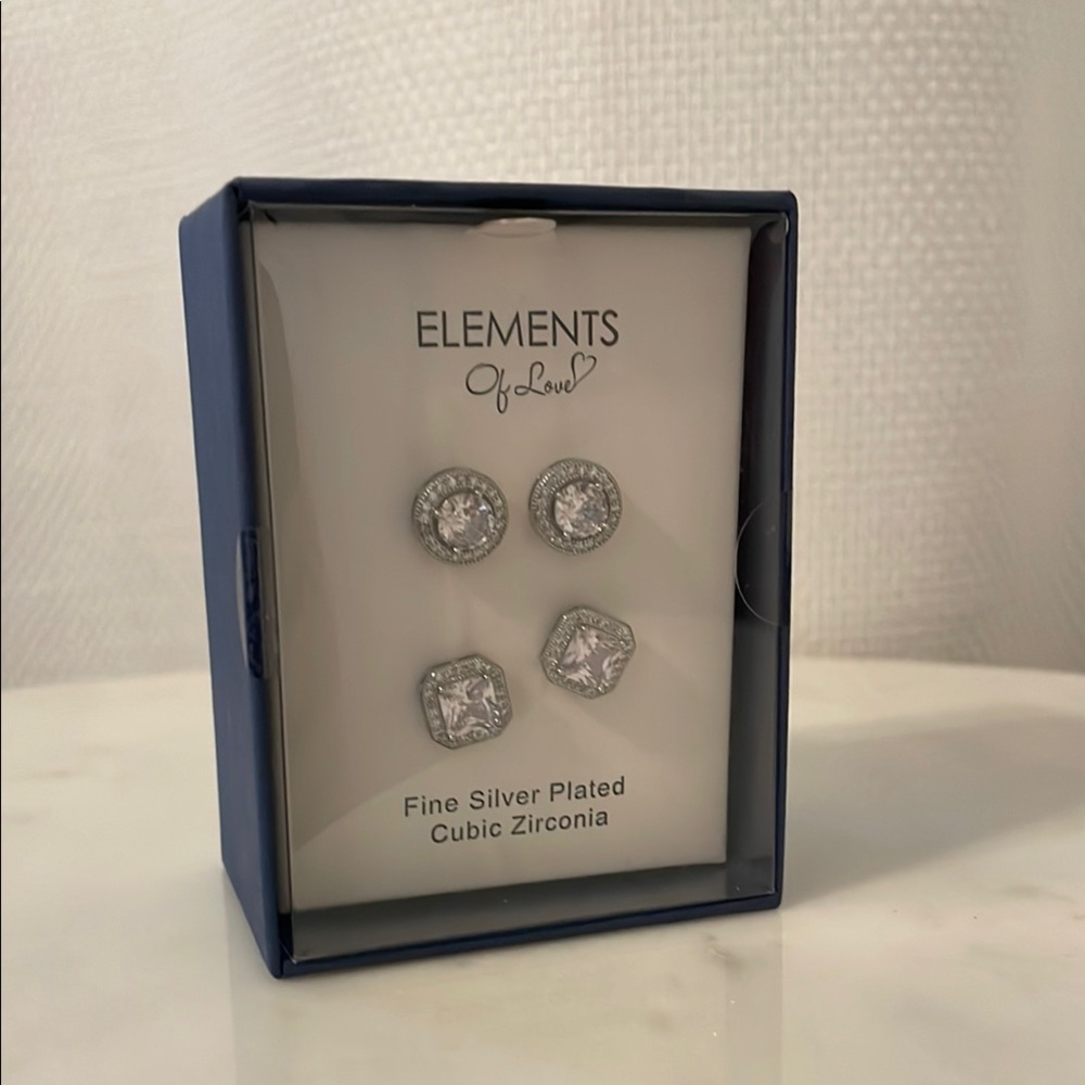 Silver Plated Cubic Zirconia Earrings